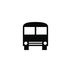 Black and white bus vector. Simple bus icon.