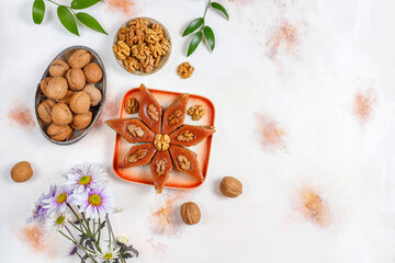 Traditional Azerbaijan holiday Novruz sweets pakhlavas.