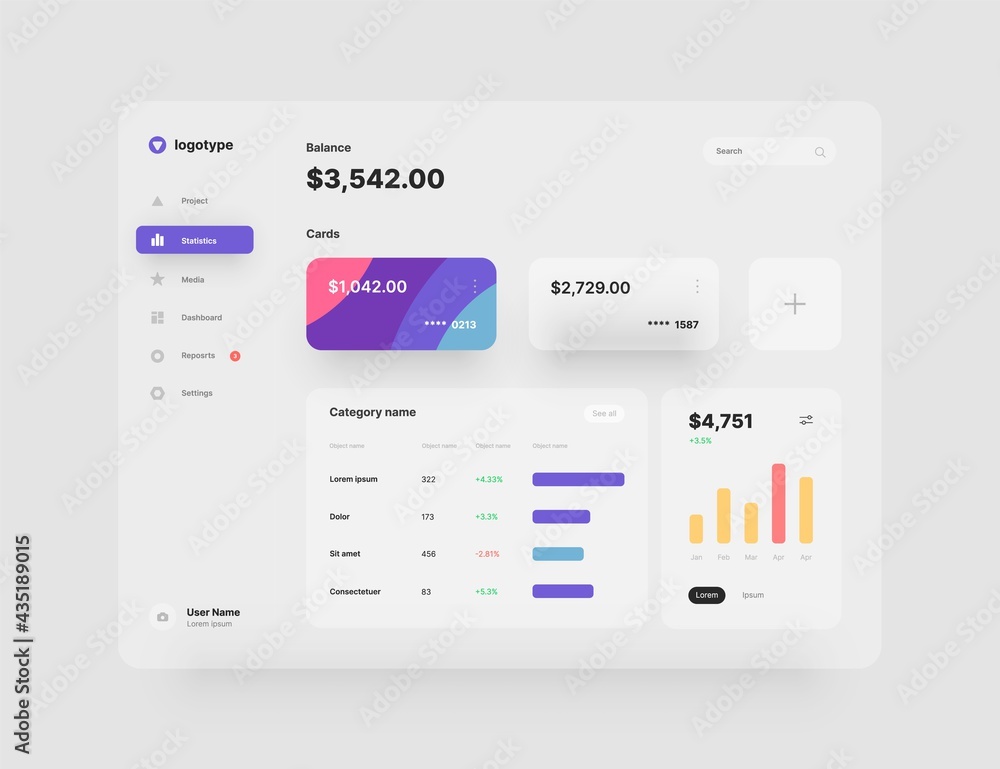 Poster dashboard design. desktop app with ui elements. use for web application or website.