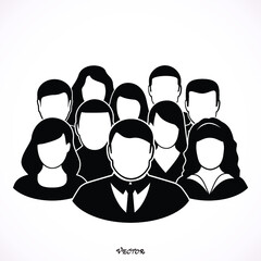 Black ten people Icon Isolated Background