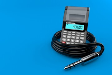 Calculator with audio cable