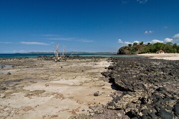 Beautiful beach in Andilana on the island of Nosy Be. Madagascar.