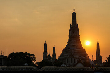 temple at sunset