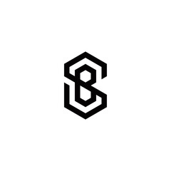 s b sb bs initial logo design vector template