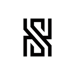 Obraz premium h s sh hs initial logo design vector template