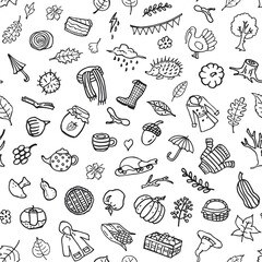seamless pattern with  autumn elements