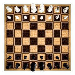 chessboard top view isolated on white