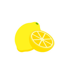 Lemon,Fresh Lemon fruits isolated,Cartoon style. On a white background Vector illustration