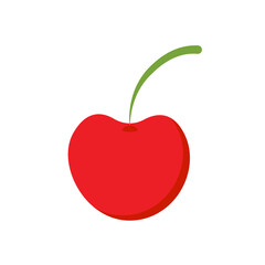 Cherry fruit,Fresh Cherry fruits isolated,Cartoon style. On a white background Vector illustration