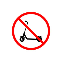 Prohibitory sign. Electric scooter sign. eps ten