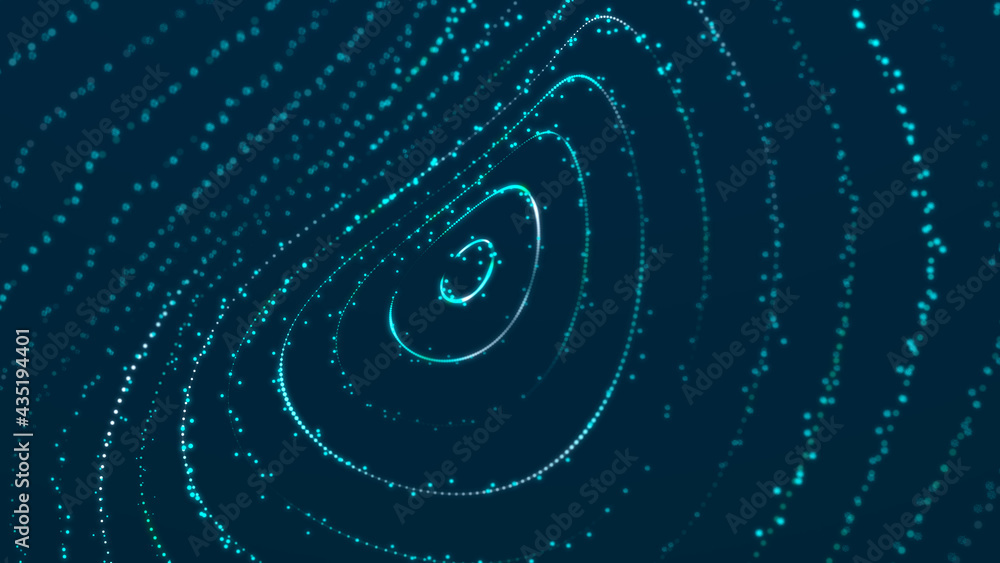Aufkleber sci-fi background. digital wave with many particles. big data visualization. template for festive pr