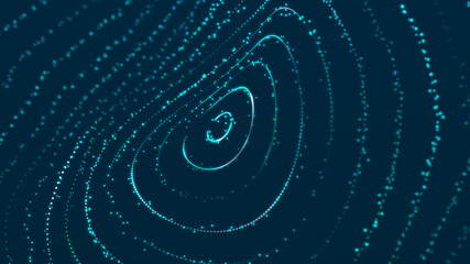 Sci-fi background. Digital wave with many particles. Big data visualization. Template for festive presentation. 3d