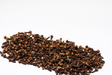 Dry spice cloves isolated on white background

