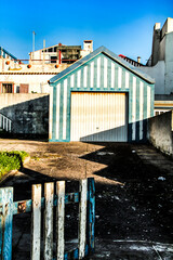 Striped and colorful facades in Costa Nova