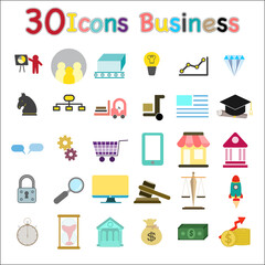 30 icons set. Colorful icons for business. vector ,illustration.