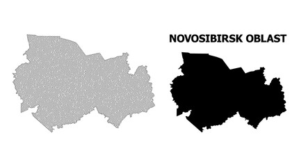 Polygonal mesh map of Novosibirsk Region in high resolution. Mesh lines, triangles and dots form map of Novosibirsk Region.