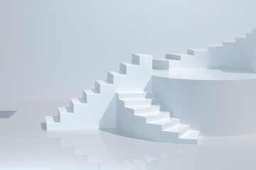 Naklejka premium 3d rendering stairway background