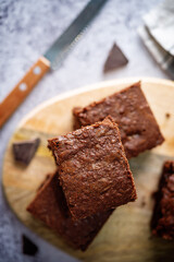 Chocolate brownie with chocolate drops