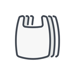 Stack of plastic bag color line icon. Pile of shopping bag vector outline colorful sign.
