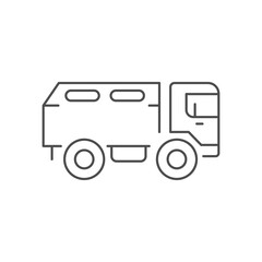 Military off road truck line icon