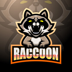 Raccoon mascot esport logo design
