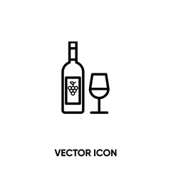 Wine vector icon . Modern, simple flat vector illustration for website or mobile app.Wine bottle  symbol, logo illustration. Pixel perfect vector graphics