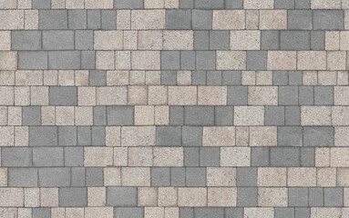 Stone pavement texture. Abstract background of cobblestone pavement close-up. Seamless texture. Perfect tiled on all sides.