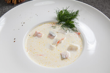 Cream of salmon soup