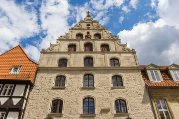 Fototapeta premium Facade of the historic Gewandhaus building in Braunschweig, Germany