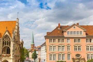 Colorful buildings on the old town square of Braunschweig, Germany
