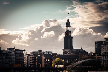 clouds over the st. michauelis church hamburg