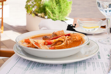 mediterranean seafood dish with assorted clams and mussels