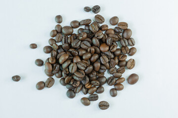 brown coffee beam pile on isolated background