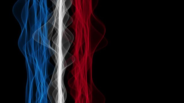 Fantastic French color wave animation in slow motion for sporting events and space for text, 4096x2304 loop 4K