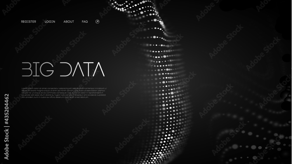 Poster wave pattern vector. 3d glowing abstract digital particles background. future vector illustration. t