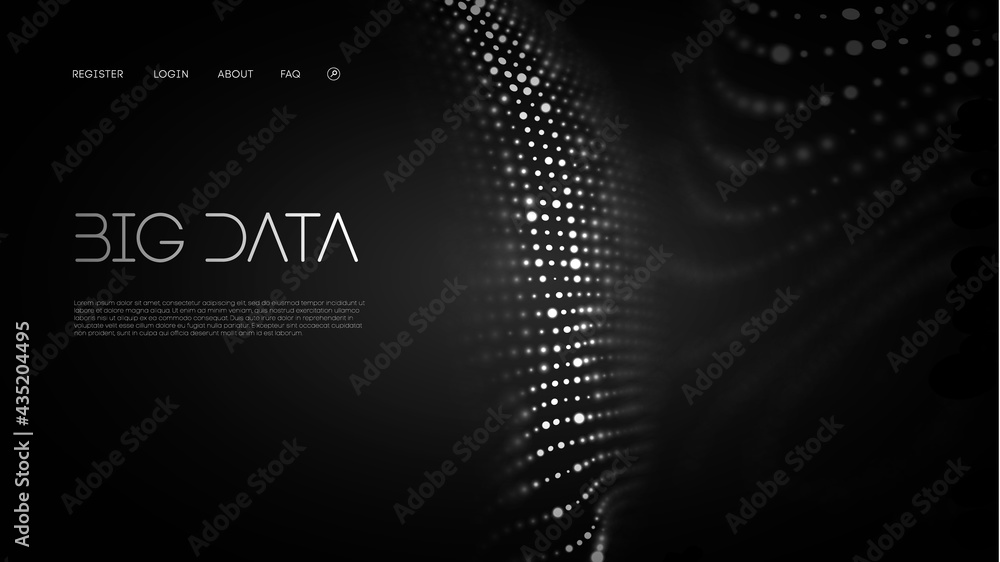 Poster wave pattern vector. 3d glowing abstract digital particles background. future vector illustration. t