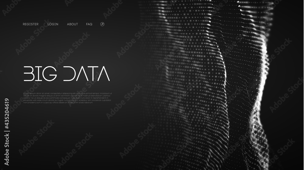 Poster wave pattern vector. 3d glowing abstract digital particles background. future vector illustration. t