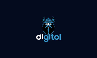 Viking logo design. Sport team mascot logotype illustration.