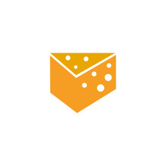 Cheese slice logo design template