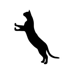 Silhouette of a cat on a white background. Animals Icons. Vector illustration