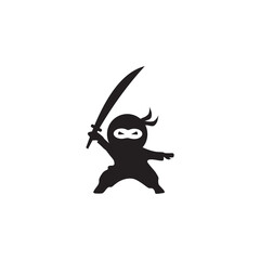 Black ninja icon logo design template © dimensi design