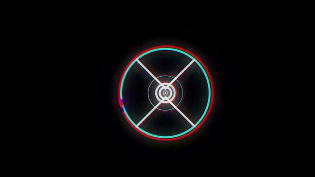 Circle Target Glitched shape design motion graphic.