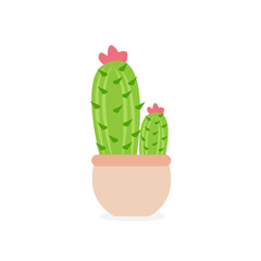 Cactus On Pot Image Vector illustration