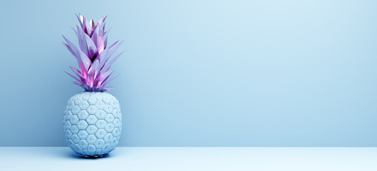 Pineapple painted in pastel colors decoration