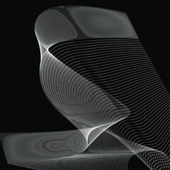 Black abstract tech geometric modern background. Vector design