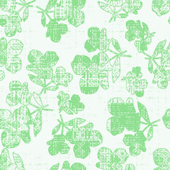 Tropical leaves seamless pattern collage with stripe, chevron, traditional Japanese geometric textures 