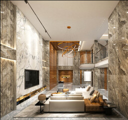 3d render of living room