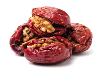 Jujube walnut on white background
