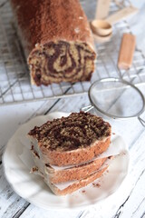 cake marbré chocolat café