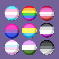 Set of colorful buttons